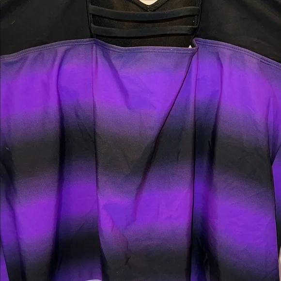 Purple and Black Strappy Swim Top, Plus Size 2X - Picture 7 of 8